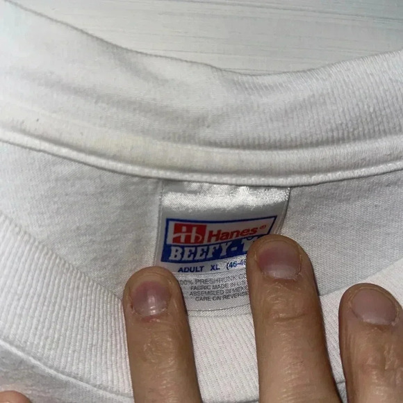 VTG unisex hanes beefy t white tshirt the california ledger XL Year Bankers 1996 - Picture 4 of 5